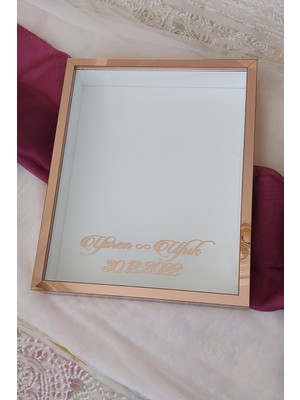 Verda Çerçeve 40X50 cm Derin! Rose Pleksi Kaplı Gül Anı Çerçevesi! Gül Kutusu