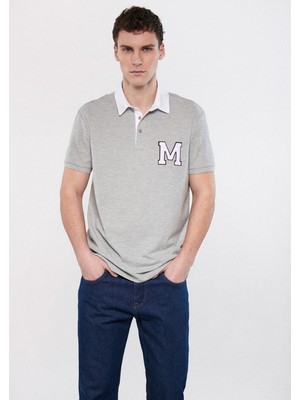 Mavi Erkek M Logo Baskılı Gri Polo T-Shirt 0611229-80196