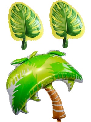 Bal10 Dünyası Ağaç ve 2 Adet Yaprak Folyo Balon Seti