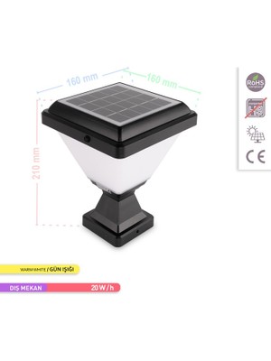 Ack Solar LED Bahçe Armatürü 3000K  Set Üstü ve Kazıklı Güneş Enerjili Bahçe Aydınlatması Şeffaf