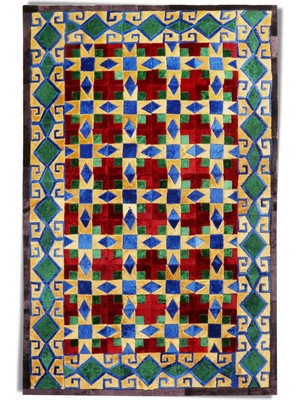 Dericibey Afgan Halısı Modelli Kuzu Derisi Halı 180 x 260 Cm