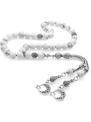 Tesbihname Kararmaz Metal Püsküllü Küre Kesim Havlit Doğaltaş Tesbih