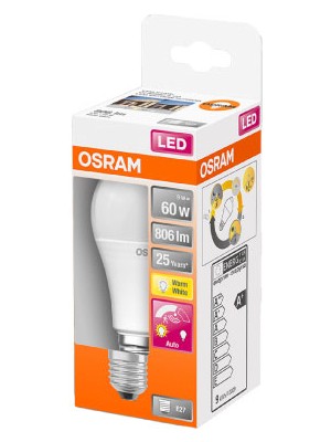 Osram LED Hareket Sensörlü 9W 2700K Sarı Işık 806LM E27 Kutu