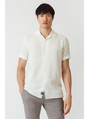 Bisse Regular Fit Ekru Renk Kısa Kollu Erkek Gömlek GM22Y221158_D03