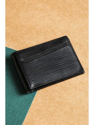 Bisse Lazer Desenli Deri Siyah Erkek Kartvizit CZ22Y22111_D99