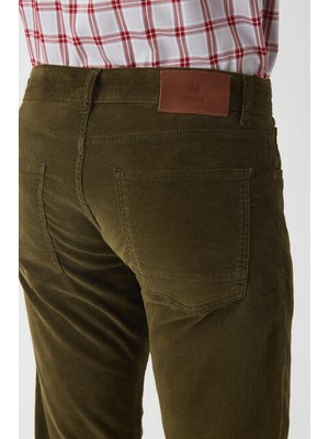 Bisse Erkek Kadife 5 Cep Spor Pantolon HAKİ PNS22K22235_D49