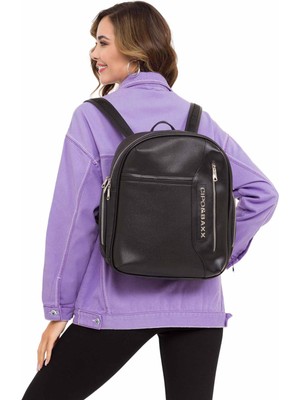 Cipo & Baxx CA147 Siyah Deri Kadın Sırt Çantası