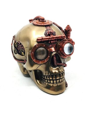 Rakun Home Steampunk Serisi Gizli Bölmeli Kuru Kafa Biblo