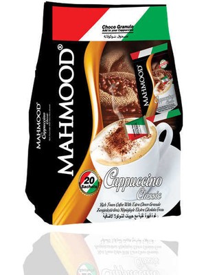 Mahmood Coffee Klasik Choco Granüllü Şekersiz Cappuccino 20 Adet x 13,7 gr