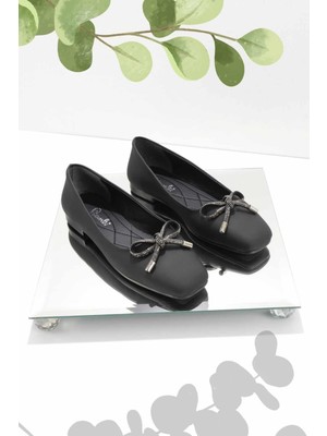 Bambi Siyah Nubuk  Kadın Loafer Ayakkabı K01641121201