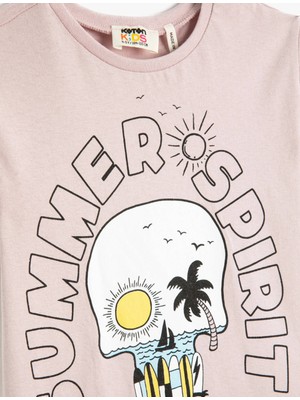 Koton 3SKB10268TK Koton Erkek Çocuk T-Shirt Pembe