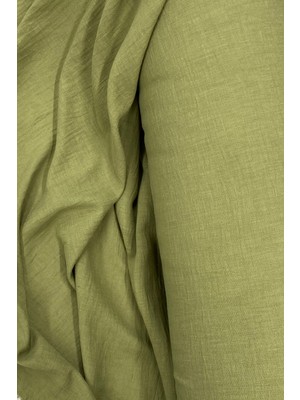Sponntane Keten Kumaş - Organik Kumaş - Perde Kumaşı - Ince Keten - Kıyafet Için Kumaş Örtü Haki Yeşil 82