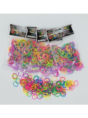 HYD Rengarenk Bileklik Yapma Seti Rainbow Loom Bands 4 Lü Yedek Paket