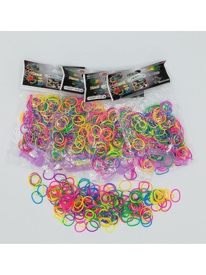 HYD Rengarenk Bileklik Yapma Seti Rainbow Loom Bands 4 Lü Yedek Paket