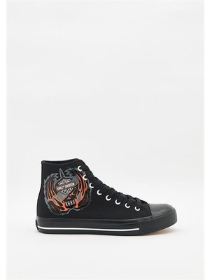 Harley Davidson Harley-Davidson Harley Davidson Plano Erkek Siyah Keten Spor Ayakkabı