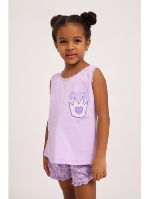 Katia&Bony Lavender Kız Çocuk Dantelli Pijama Üst Lila