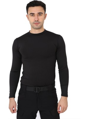 Bej Uzun Kol Microfiber T-Shirt - Sporcu Tişörtü