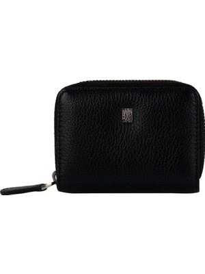 Minbag Girit Deri Kartlık Cüzdan Siyah