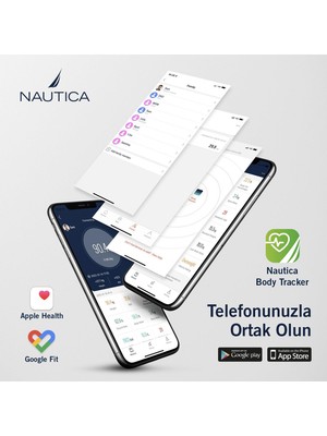 Nautica Gradient Collection Plus Vücut Analizli Akıllı Bluetooth Tartı Baskül Navy Mor