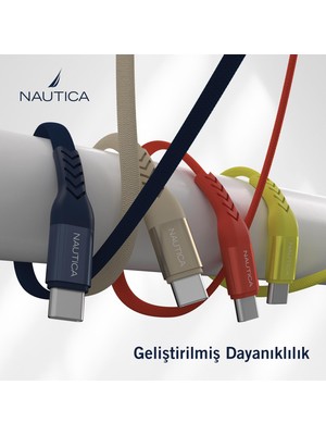 Nautica C30 Type-C To Type-C  65W Hızlı Şarj ve Data Kablosu 1.2m Sarı