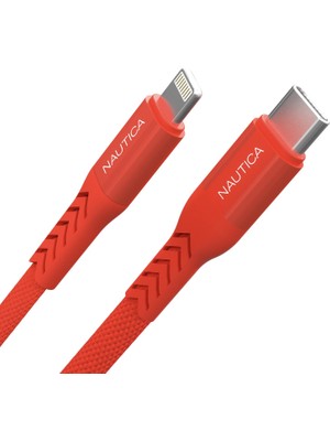 Nautica C50 Usb-C To Lightning Pd 20W Hızlı Şarj ve Data Kablosu 2.1m Kırmızı