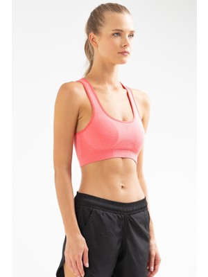 Speedlife Kırmızı Slim Fit Açık Yaka Düz Kadın Seamless Sporcu Sütyeni Bra - SSF0015