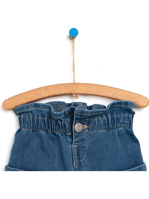 Hello Baby  Basic Kız Bebek Paperbag Denim Pantolon Kız Bebek