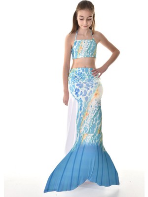 Kız Çocuk Deniz Kızı Mayo ve Kostümü