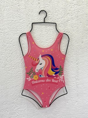 Rs Ramuni Kız Çocuk Unicorns Are Real Baskılı Pembe Mayo