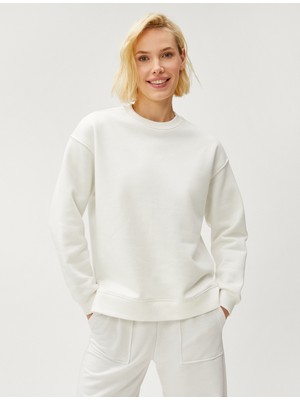 Koton Basic Sweatshirt Bisiklet Yaka Pamuklu