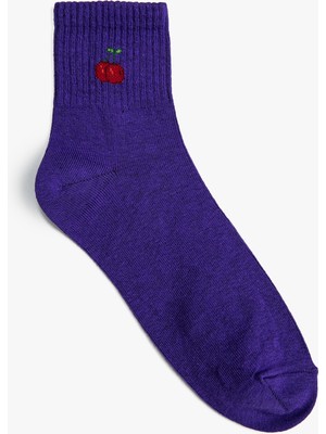 Koton Basic Soket Çorap Kiraz Işlemeli