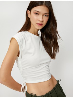 Koton Crop Atlet Yanları Büzgü Detaylı Bisiklet Yaka