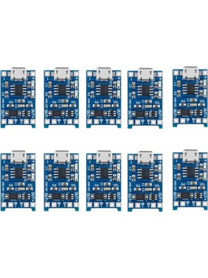 Robo Dünya 10LU Micro USB TP4056 Bms 5V 1A Korumalı Lityum Pil Şarj Devresi Powerbank