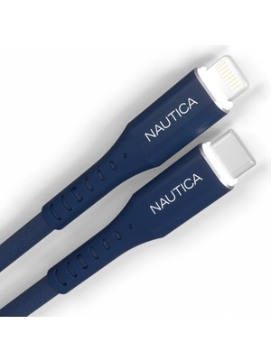 Nautica C55 Pd Usb-C To Lightning 20W LED Işıklı Şarj ve Data Kablosu 1.2m Navy