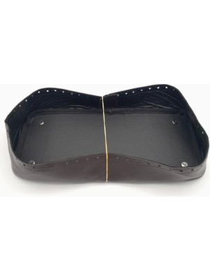 Angel Çanta Aksesuar Koyu Kahverengi Suni Deri 28X13 cm Yüksek Çanta Tabanı Gümüş Metalli