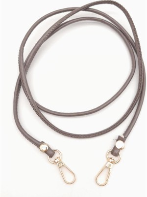 Angel Çanta Aksesuar Vizon Renk 5 mm Suni Deri Spagetti Model Çanta Sapı Light Gold Metal