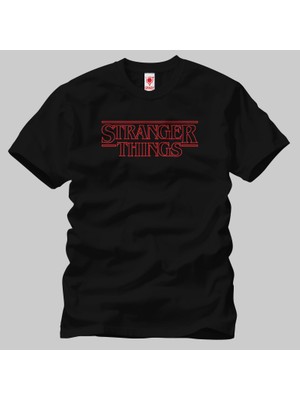 Built By Crazy Stranger Things Outline Logo  Tişört