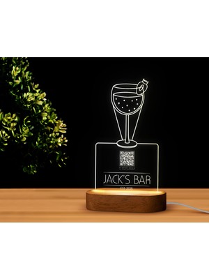 Bk Gift Restoran & Cafe & Barlara Özel LED Lamba Qr Kod Menü, Işıklı Qr Menü, Qr Kodlu Masa Dekoru, Işıklı Pleksi Biblo-20