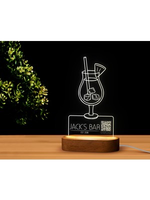Bk Gift Restoran & Cafe & Barlara Özel LED Lamba Qr Kod Menü, Işıklı Qr Menü, Qr Kodlu Masa Dekoru, Işıklı Pleksi Biblo-19
