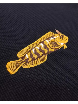 Horozbina Balığı Nakışlı Kapüşonlu Sweatshirt