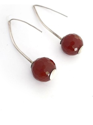 Ose Shop Akik Taşlı 925 Ayar Gümüş Küpe