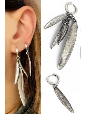 Ose Shop 925 Ayar Gümüş Italyan Asimetrik Küpe