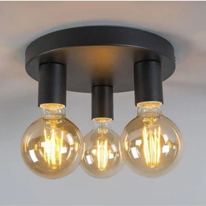 Retro,rustik,modern Siyah 3XE27 Duylu Metal Plofonyer Avize Taban ÇAPI:30CM