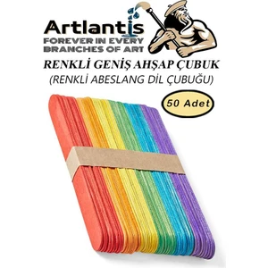 Renkli Dil Çubuğu 50 Li 1 Paket Ahşap Dil Basma Cubugu Abeslang Renkli Doktor Dil Çubuğu Büyük Jumbo