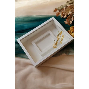 Verda Çerçeve 25X35 cm Beyaz Yatay Fotoğraf Alanlı Model Tasarım Gül Kutusu Anı Çerçevesi! Ayna Çerçeve!
