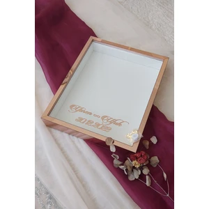 Verda Çerçeve 40X50 cm Gümüş Pleksi Kaplı Ledli Gül Anı Çerçevesi! Gül Kutusu