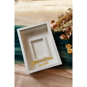 Verda Çerçeve Yeni Model 25X35 cm Beyaz Yatay Fotoğraf Alanlı Model Tasarım Gül Kutusu Anı Çerçevesi!