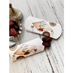 Tuğset Etiket Hurma Şeker Hediye Kutusu Ramazan,  Iftar, Bayram Hediyesi 10 Adet Kutu Hoşgeldin Ramazann