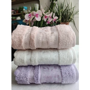 Z&N Style Gardenya 50X90 Cm. Jakarlı Bukle  Çeyizlik Lüks Havlu Seti (3'lü Set)