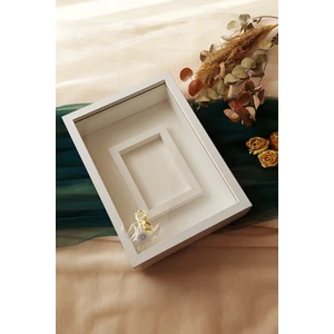 Verda Çerçeve 25X35 cm Beyaz Yatay Fotoğraf Alanlı Model Tasarım Gül Kutusu Anı Çerçevesi! Isimsiz Ledli!